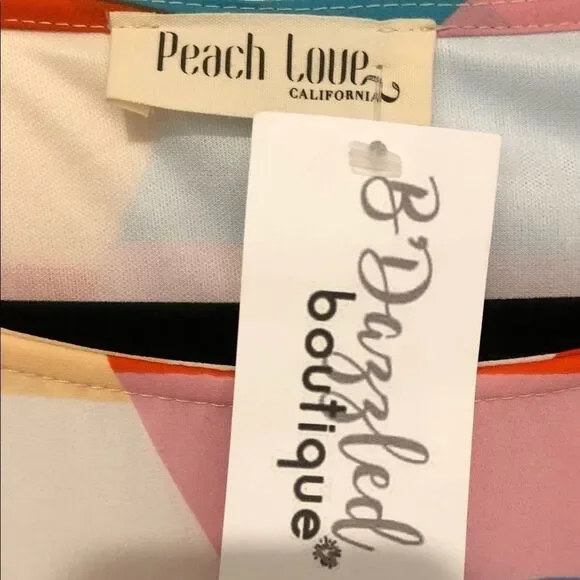 Peach Love Boutique Color-Block Dress D130 - Picture 5 of 7